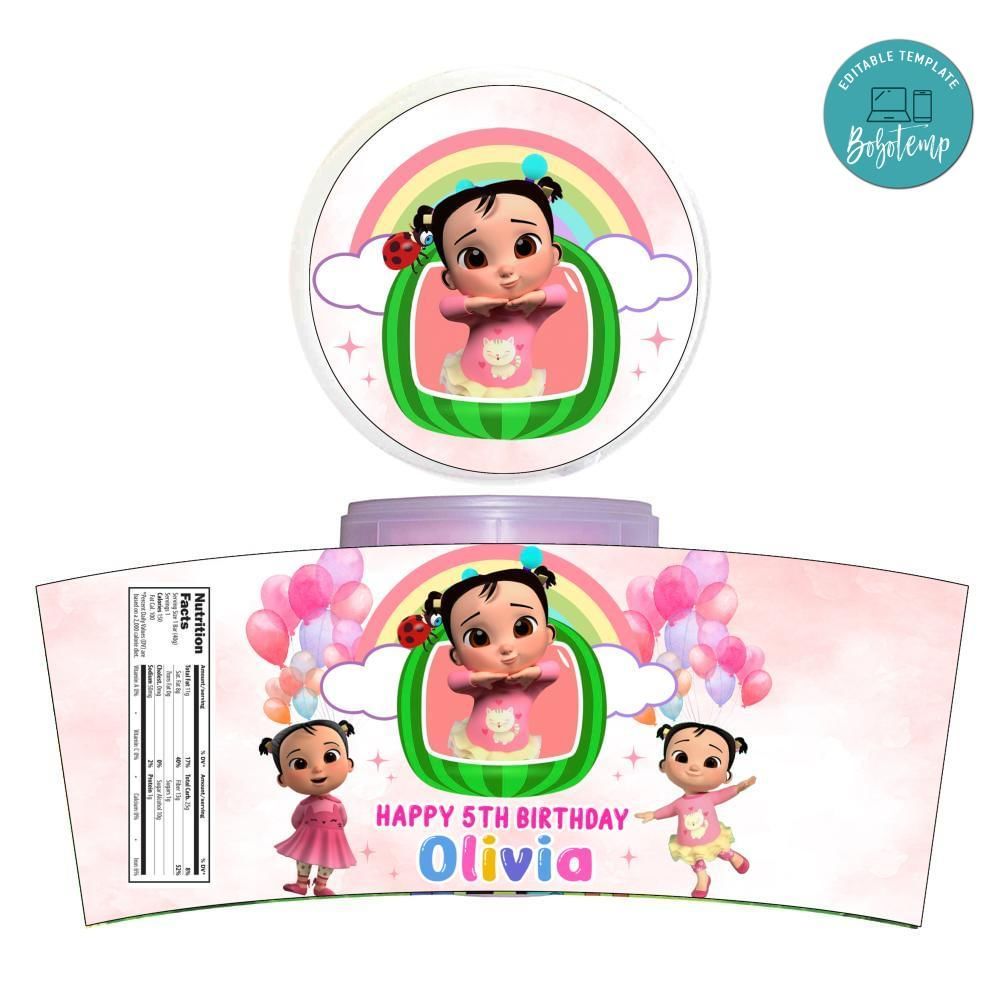 Cece Cocomelon Cotton Candy Label Template To Print At Home Instant Download