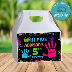 Hi Five Gable Box Digital File Printable Instant Download
