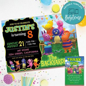 Backyardigans Invitation Template Free Thank You Card Printable