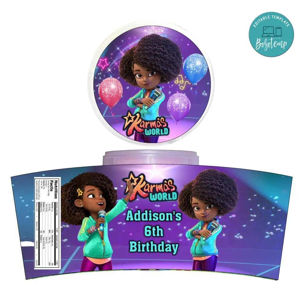 Karma's World Cotton Candy Label Template | Bobotemp