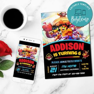 Monkie kid Invitation Customizable Template to Print at Home Instant Download