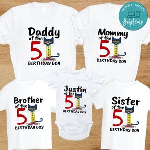 Pete the cat Family Birthday Vacation PNG file template