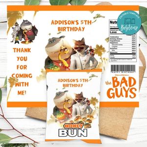 The Bad Guys Honeybun Snack Bag Digital File Printable Instant Download