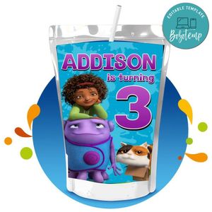 Boov Capri Sun Birthday Labels Digital File Printable Instant Download