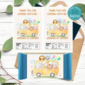 School bus animals Rice Krispies Treats Template Printable Instant Download