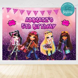 Bratz Birthday Backdrop Digital File Template Instant Download