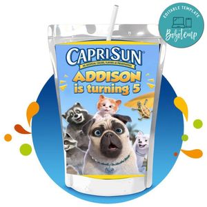 Mighty mike Capri Sun Birthday Labels Digital File Printable Instant Download