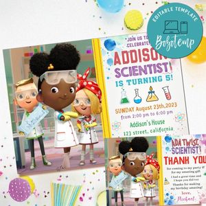 Ada Twist Scientist Invitation Template Free Thank You Card Printable