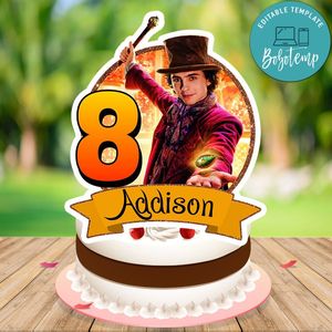 Wonka Cake Topper Template Printable Instant Download