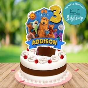 Bear In The Big Blue House Cake Topper Template Printable Instant Download