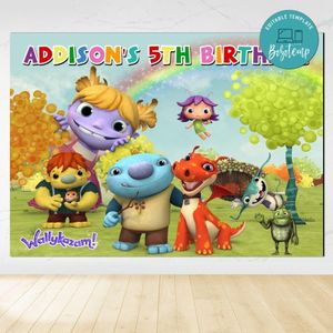 WallyKazam Birthday Backdrop Digital File Template Instant Download