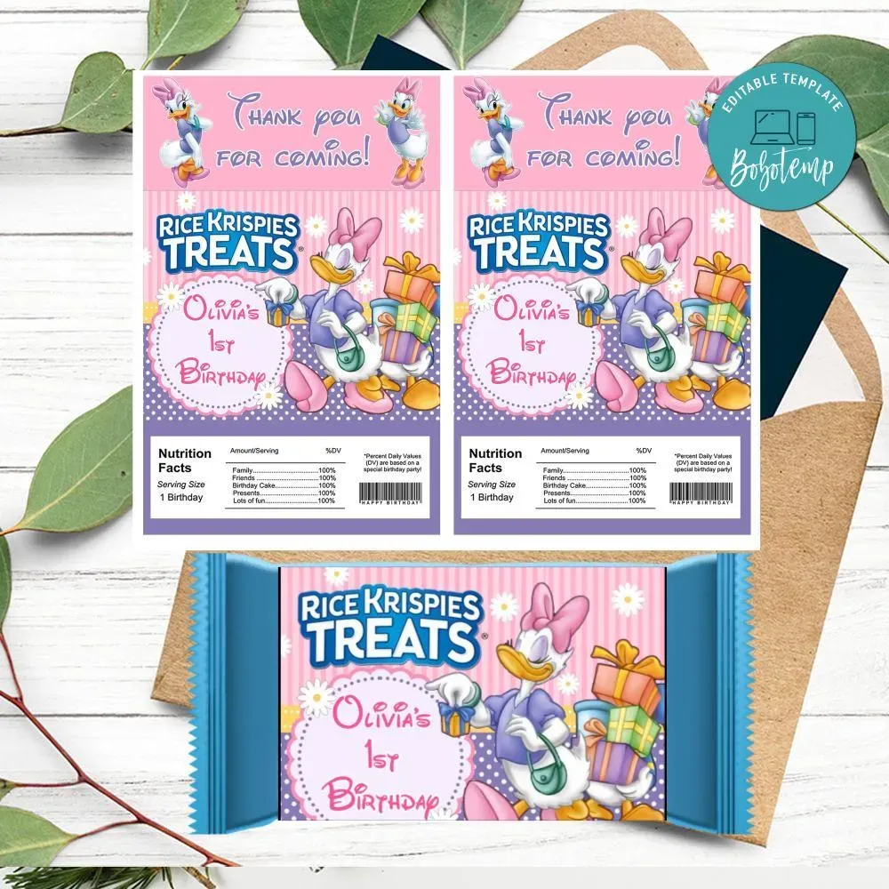 Daisy Duck Rice Krispies Treats Template Printable | Bobotemp