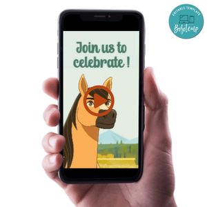 Spirit and friends Birthday Video Invitation Digital Template Customizable Instant Download