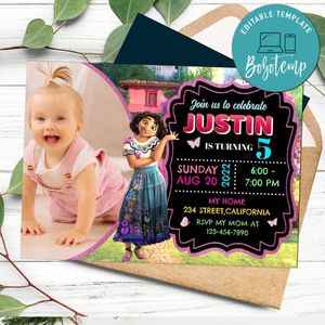 Encanto Invitation With Photo Customizable Template to Print at Home Instant Download