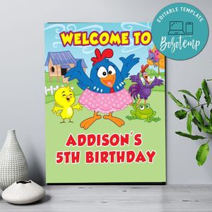 Gallina Pintadita Birthday Welcome Sign Digital File Printable Instant Download