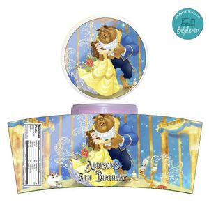 Beauty And Beast Cotton Candy Label Template To Print At Home Instant Download