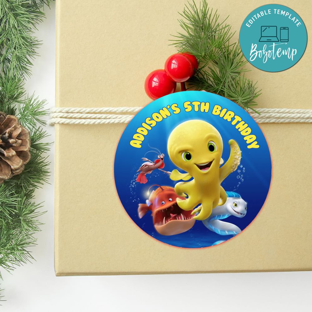 Deep movie Circle Sticker Template Customizable DIY | Bobotemp