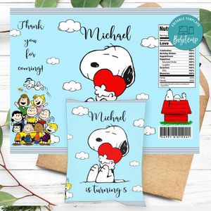 Snoopy Birthday Chip Bag Digital File Printable Instant Download
