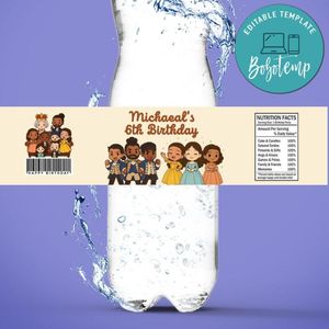 Hamilton Kids Birthday Water Bottle Label Template To Print At Home Instant Download