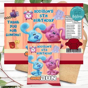 Blue's Clues Honeybun Snack Bag Digital File Printable Instant Download