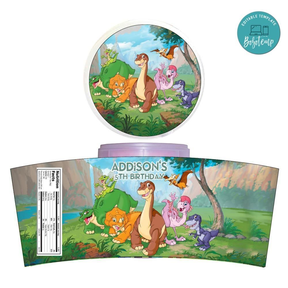 Land Before Time Cotton Candy Label Template To Print At Home Instant Download