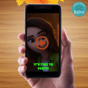 Sam Greenfield Luck Birthday Video Invitation Digital Template Customizable Instant Download