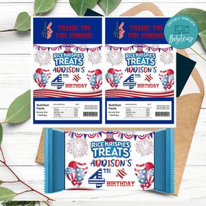 4th Of July Rice Krispies Treats Template Printable Instant Download
