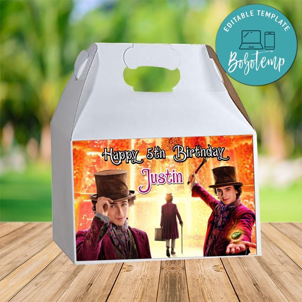 Wonka Gable Box Digital File Printable Instant Download