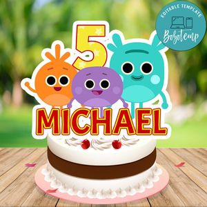 Super simple bumble nums Cake Topper Template Printable Instant Download