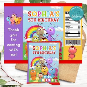Bichikids Birthday Party Chip Bag Digital File Printable Instant Download