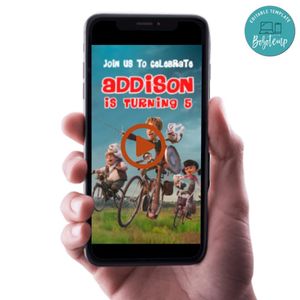 Giants of la Mancha Birthday Video Invitation Digital Template Customizable Instant Download