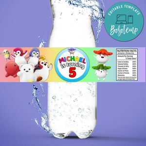 Badanamu Birthday Water Bottle Label Template to Print at Home Instant Download