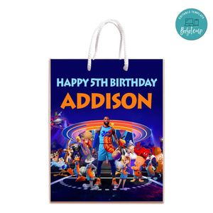 Space Jam 2 Gift Bag Label Template Printable Instant Download