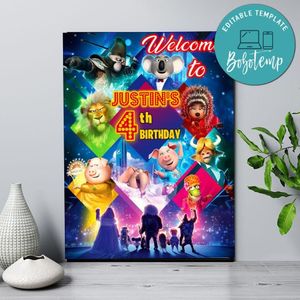 Sing 2 Birthday Welcome Sign Digital File Printable Instant Download