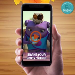 Boov Birthday Video Invitation Digital Template Customizable Instant Download