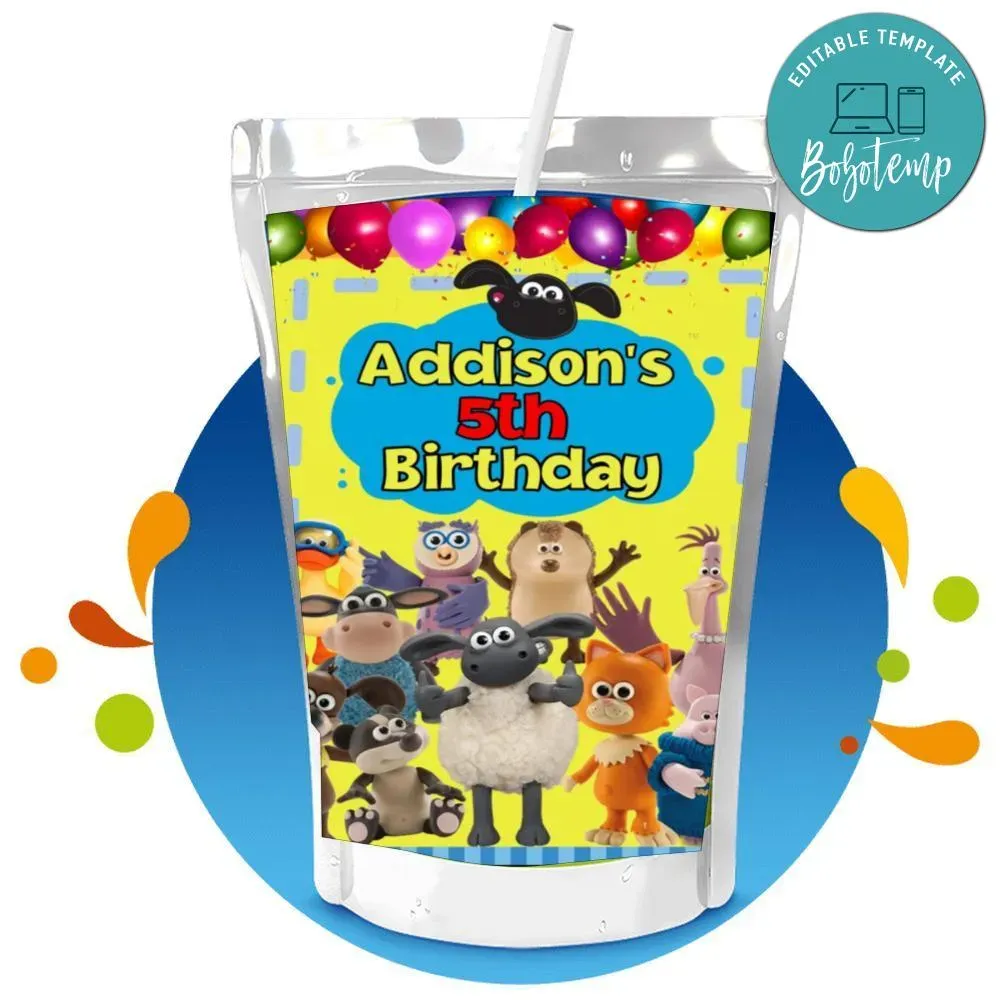 Timmy Time Capri Sun Birthday Digital File Printable | Bobotemp