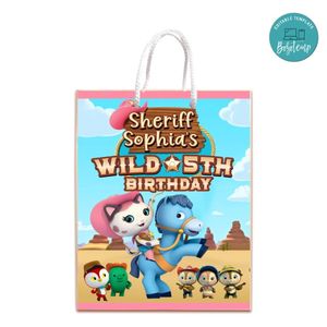 Sheriff Callie Gift Bag Label Template Printable Instant Download