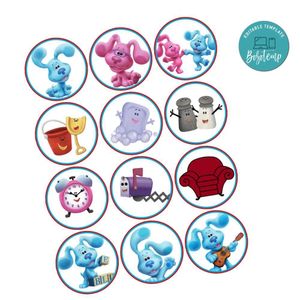 Blue's Clues Cupcake Toppers Template Printable Instant Download