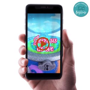 Dee and friends Birthday Video Invitation Digital Template Customizable Instant Download