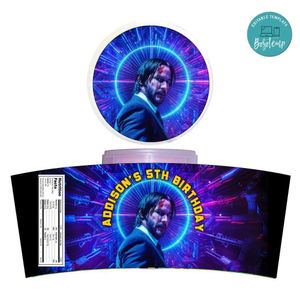 John Wick Cotton Candy Label Template To Print At Home Instant Download