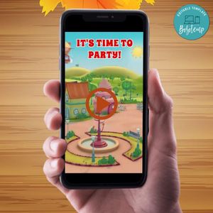 Henry Hugglemonster Birthday Video Invitation Digital Template Customizable Instant Download