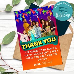 Family Reunion Thank You Card Customizable Template To Print At Home Instant Download