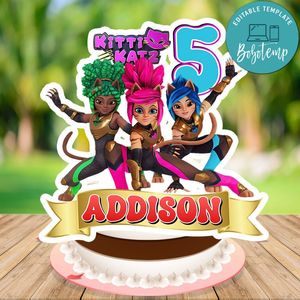 Kitti Katz Cake Topper Template Printable Instant Download