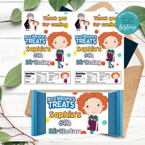 Nina needs to go Rice Krispies Treats Template Printable Instant Download