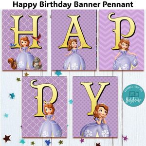 Princess Sofia Banner Pennant Digital File Template Instant Download