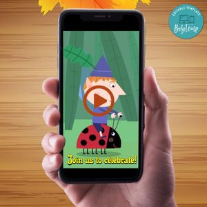 Ben and holly Birthday Video Invitation Digital Template Customizable Instant Download