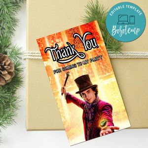 Wonka Thank You Tag Customizable Template To Print At Home Instant Download