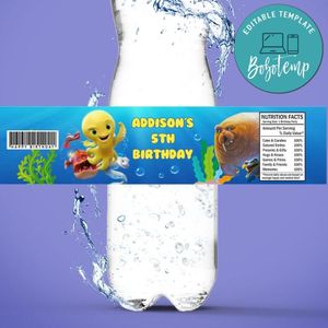 Deep movie Bottle Label Birthday Water Bottle Label Template to Print at Home Instant Download