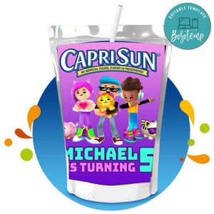 PK-XD Capri Sun Birthday Labels Digital File Printable Instant Download