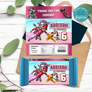 Rocketeer Candy Bar Label Customizable Template Instant Download